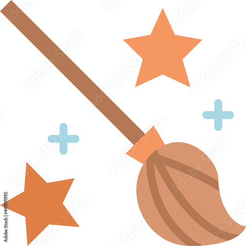 broomstick flat icon