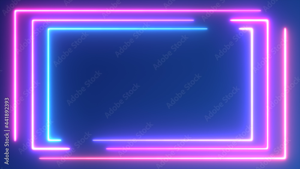 Neon red and blue border background Neon red and blue border background