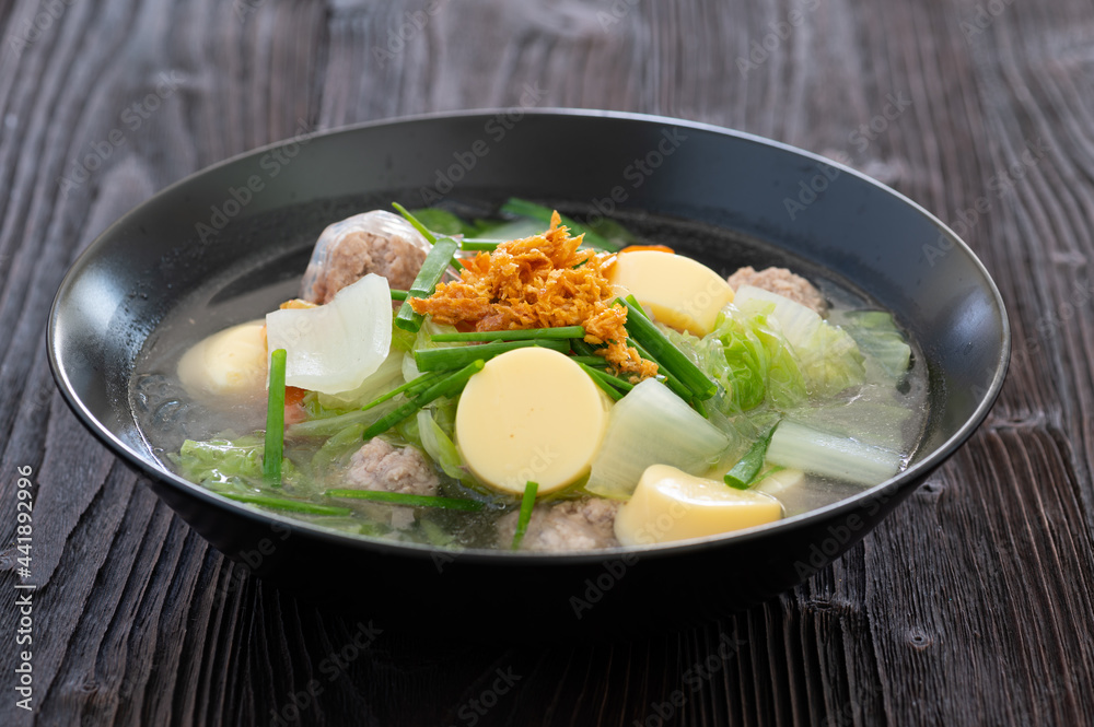Clear Soup with Ivy Gourd, Tofu and Minced Pork Clear Soup with Ivy Gourd, Tofu and Minced Pork