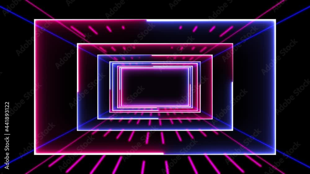 Blue and red neon technology looping 3D room background Blue and red neon technology looping 3D room background