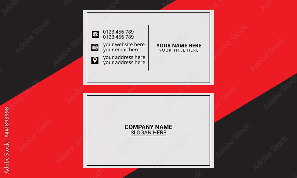 Creative Modern business card design template. Clean composition visiting card design. vector illustration.