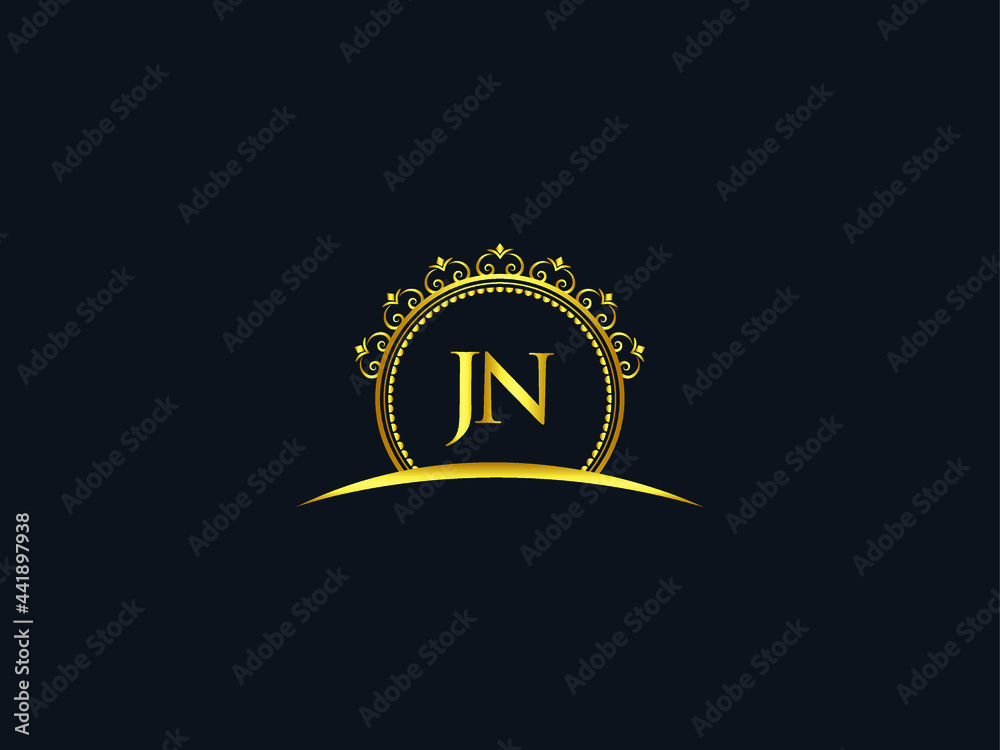 Initial JN letter linked logo vector template. Swoosh letter JN logo design.  JN Logo design vector Stock Vector | Adobe Stock