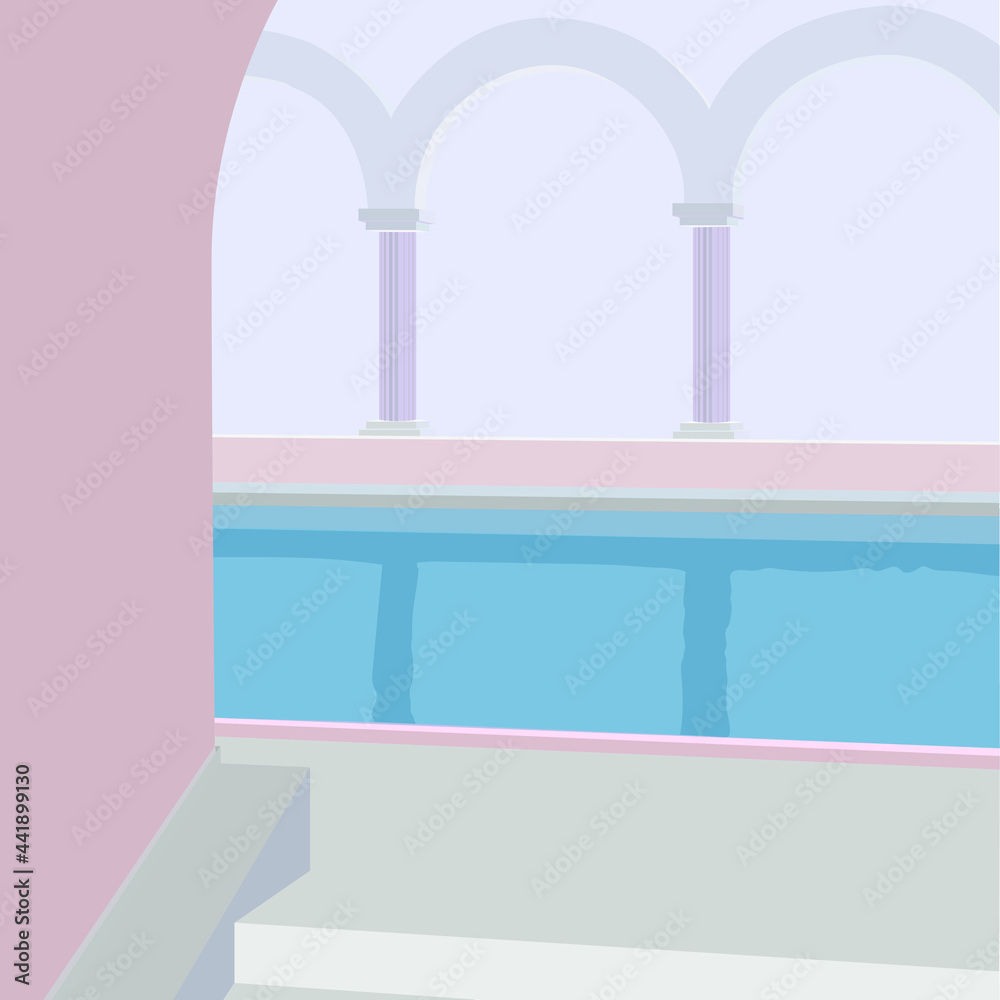 Fototapeta premium aesthetic poolside perfect for social media, quotes background, etc 
