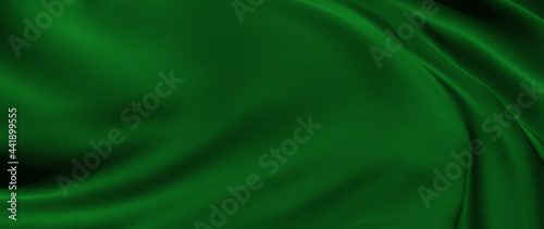 3d render of green cloth. iridescent holographic foil. abstract art fashion background.