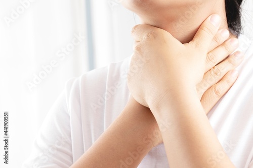 A woman has a cough  cold  sore throat  phlegm.