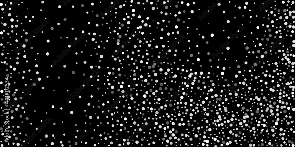 Silver glitter confetti on a black background.  Illustration of a drop of shiny particles. Decorative element. Element of design. Vector illustration, EPS 10.