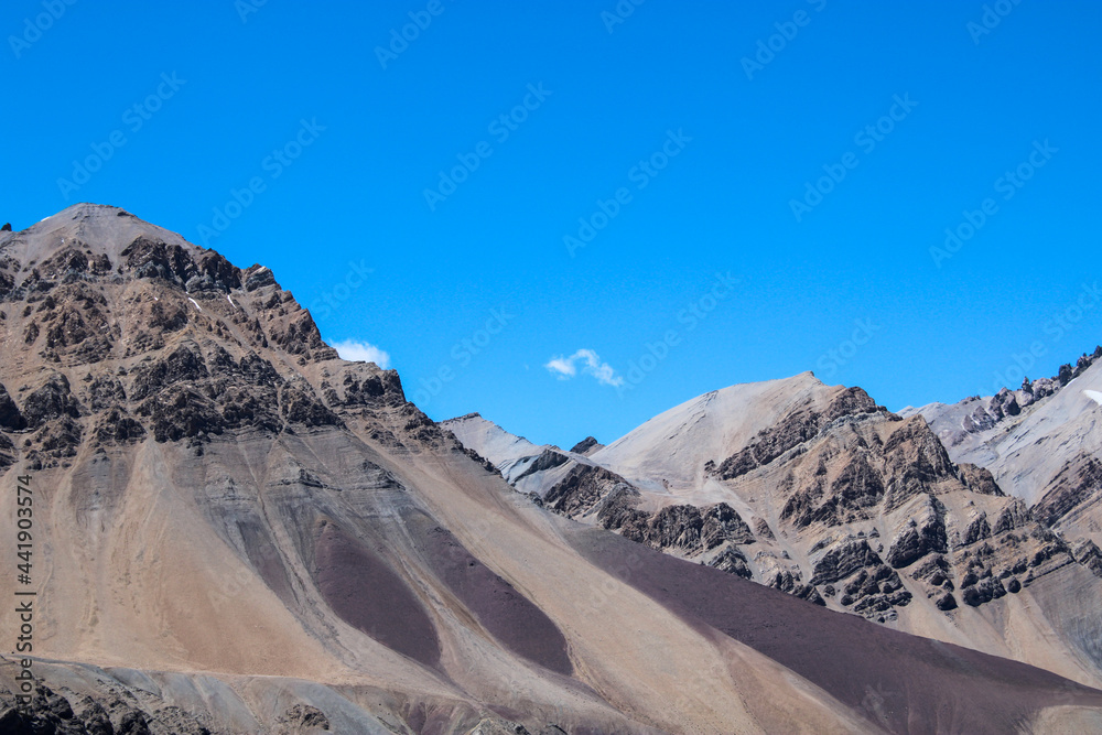 Landscape with textures and different colors in the mountain