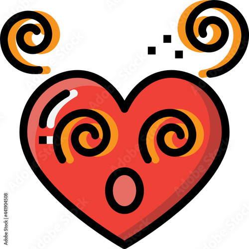 dizzy color outline icon