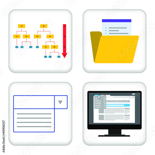 Vector illustration Set for Drive Folder, Drilldown Diagrams and more EPS10 photo