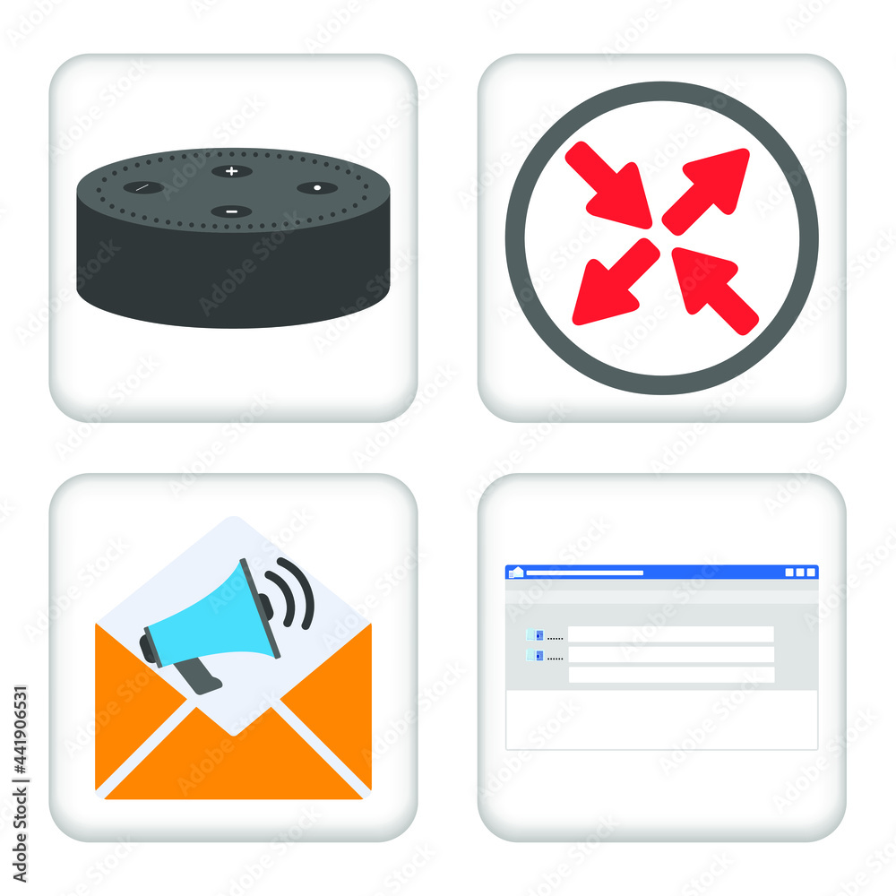 Vector illustration Set for Edge Router, Echo and more EPS10 Vector illustration Set for Edge Router, Echo and more EPS10