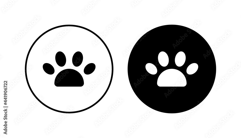 Paw icon set. paw print icon vector. dog or cat paw Paw icon set. paw print icon vector. dog or cat paw