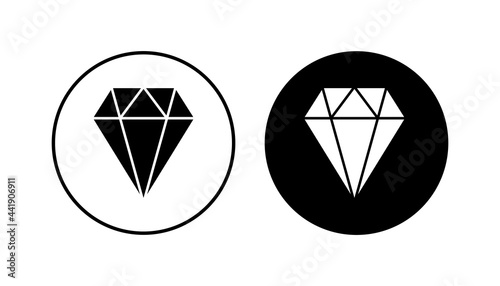 Diamond icon set. diamond gems vector icon.