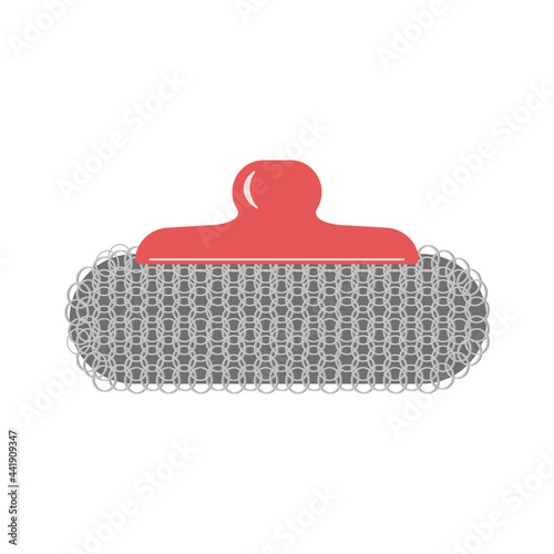Insulated sponge for washing dishes and cleaning the house, color vector illustration in the flat style