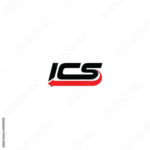 ICS IC CS Text Red and Black Logo Vector