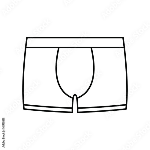 Underpants icon. Linear men's underwear icon. Vector illustration. Men's underpants vector icon. Black linear underwear icon