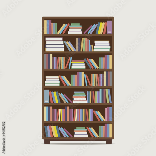 Vector illustration of classic bookcase isolated on a white background