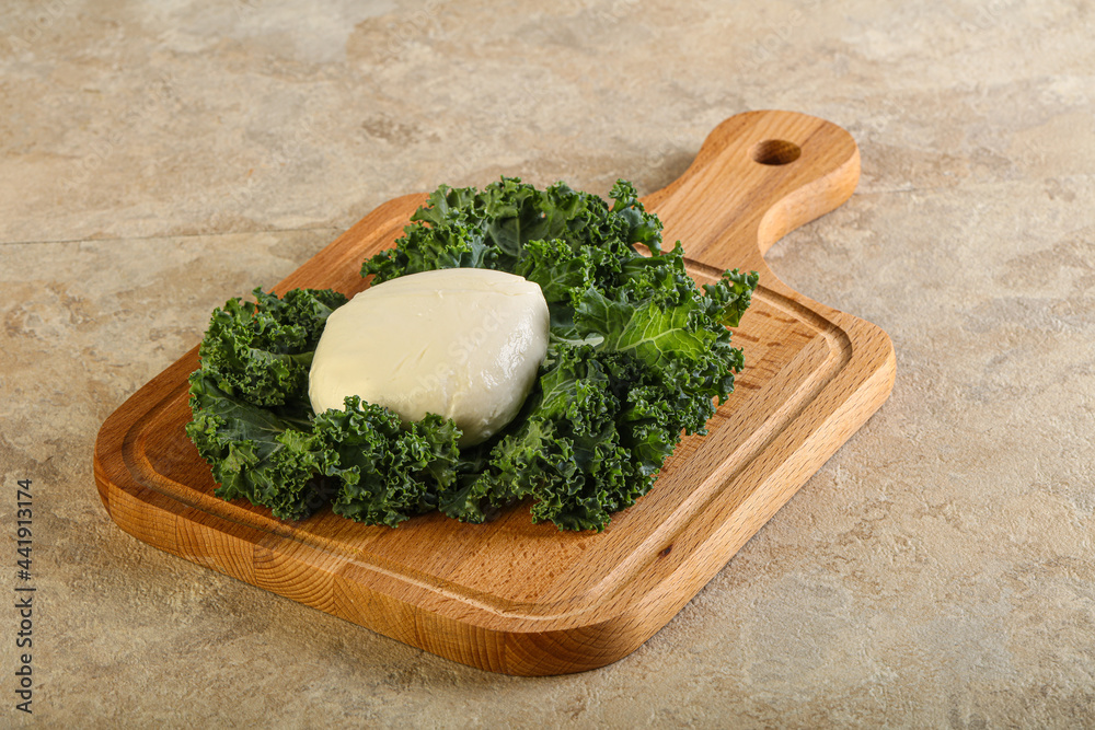Soft mozzarella cheese over board Soft mozzarella cheese over board