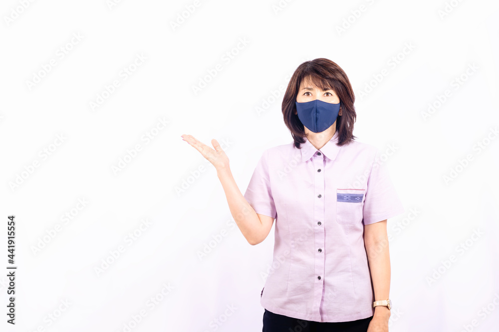 案内する女性 案内する女性