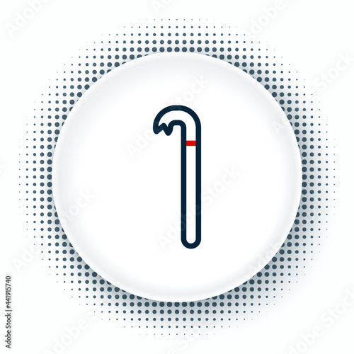 Line Crowbar icon isolated on white background. Colorful outline concept. Vector
