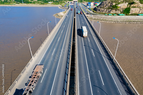 Aerial view of East China Sea Bridge photo