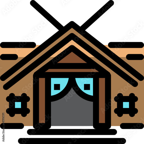 shrine color outline icon