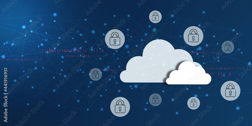 Naklejka premium 2d rendering technology Cloud computing
