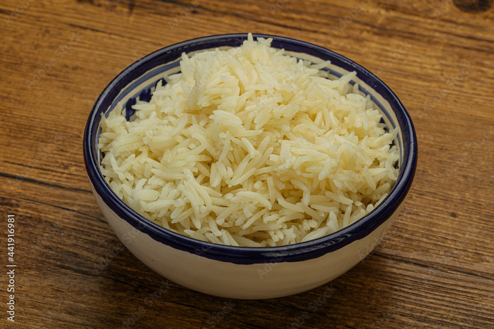 Steamed basmati rice in the bowl Steamed basmati rice in the bowl