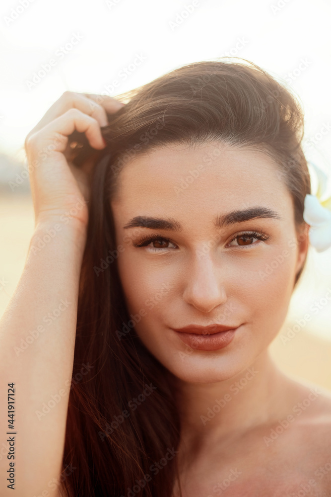 Happy woman on beach. beautiful girl. Young pretty girl. smiling woman portrait. Happy woman on beach. beautiful girl. Young pretty girl. smiling woman portrait.