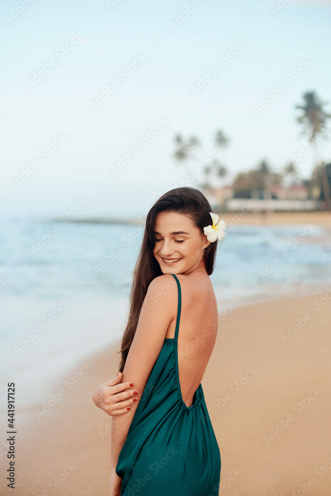 Happy woman on the beach. Сlose-up portrait of the beautiful girl. Young pretty girl. Young smiling woman outdoors portrait. Happy woman on the beach. Сlose-up portrait of the beautiful girl. Young pretty girl. Young smiling woman outdoors portrait.