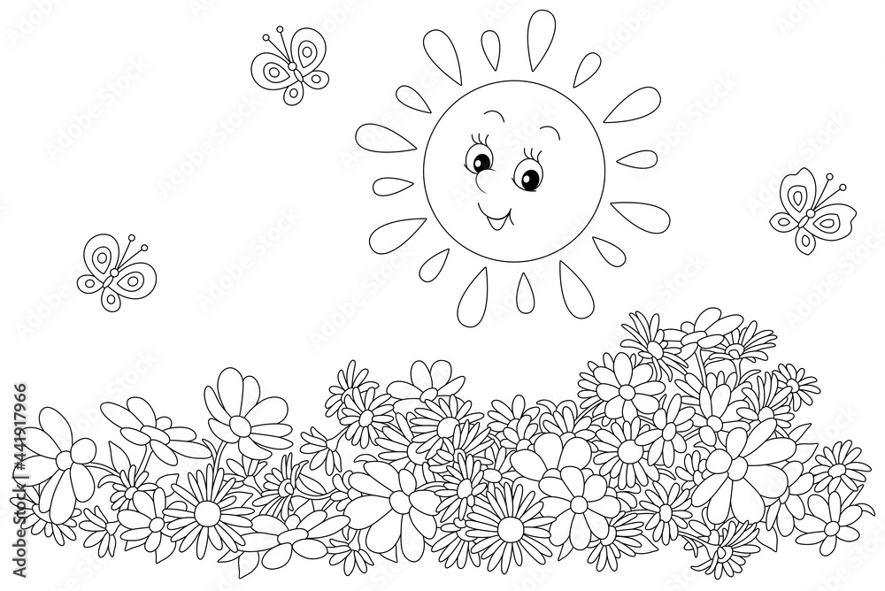 Flower Garden Clip Art Black And White