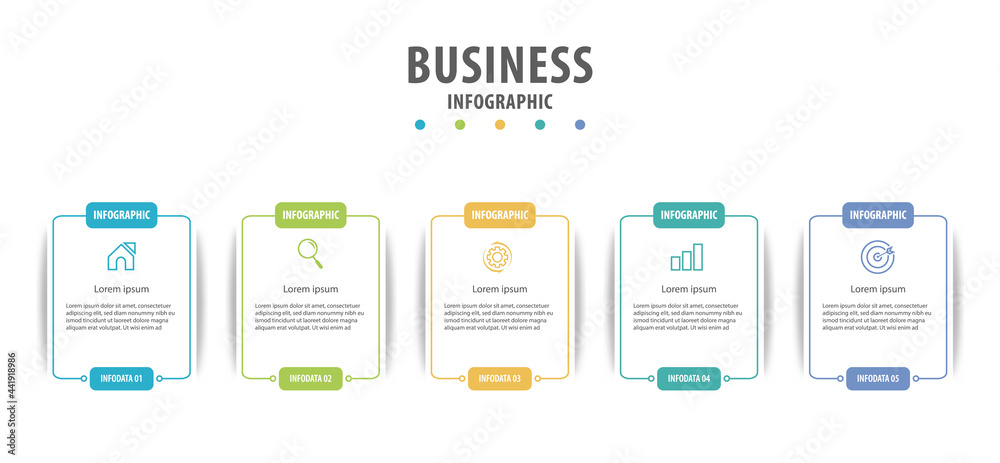 Obraz premium Vector info graphic design with four options or steps. Premium Vector