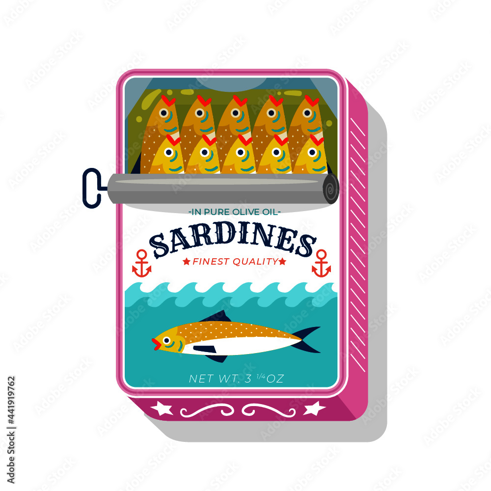 Can of Sardines - obrazy, fototapety, plakaty 