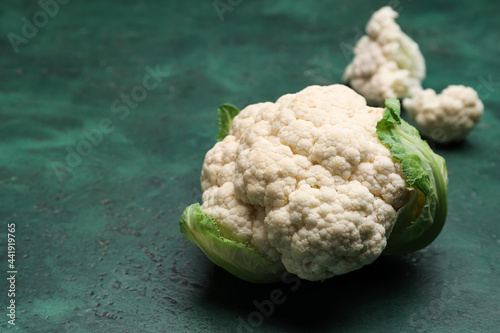 Bilde på lerret Cauliflower cabbage on color background, closeup