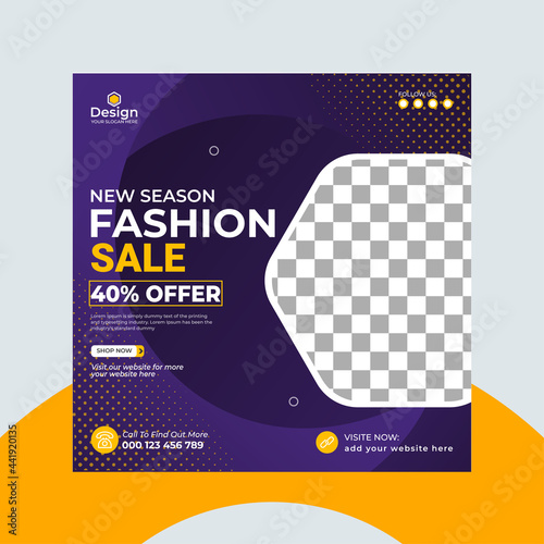 Winter supper sale promotion offer social media post template post design, Editable web banner, and square flyer template