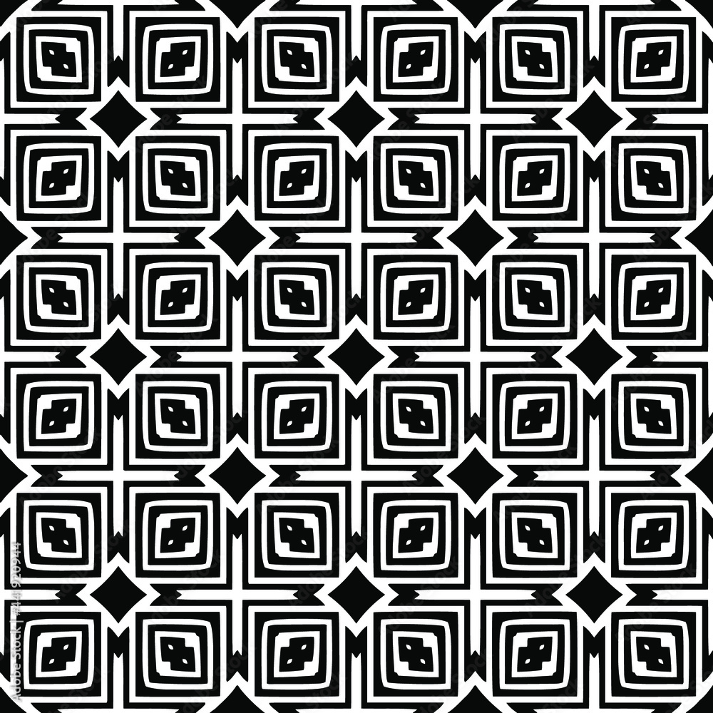 Abstract Flower Tiles Seamless Vector Pattern Design. Black and white pattern.
Abstract Flower Tiles Seamless Vector Pattern Design. Black and white pattern.
