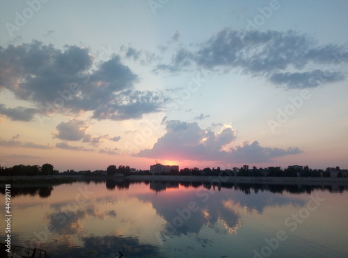 sunrise over lake