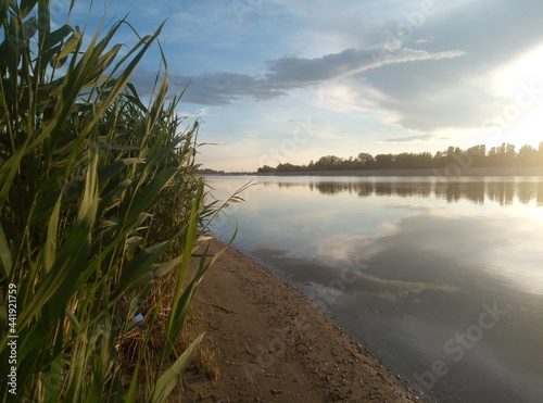 sunset over the river