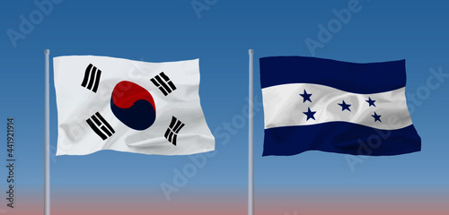 韓国とホンジュラスの国旗