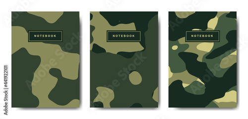 Military and army camouflage abstract cover notebook