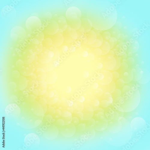 summer abstract background green, blue and yellow colored bokeh