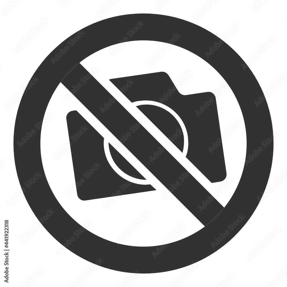 No camera , Prohibition Sign solid icon. No camera , Prohibition Sign solid icon.
