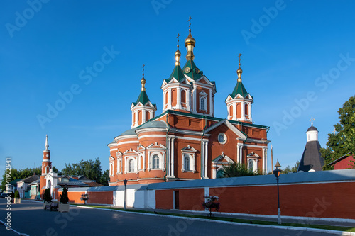 View of Holy Cross Cathedral (Krestovozdvizhensky cathedral, 1855) on sunny morning. Kolomna, Moscow Oblast, Russia.