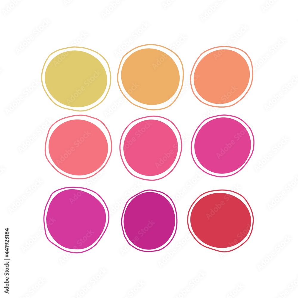 Circles background frame colorful set Circles background frame colorful set