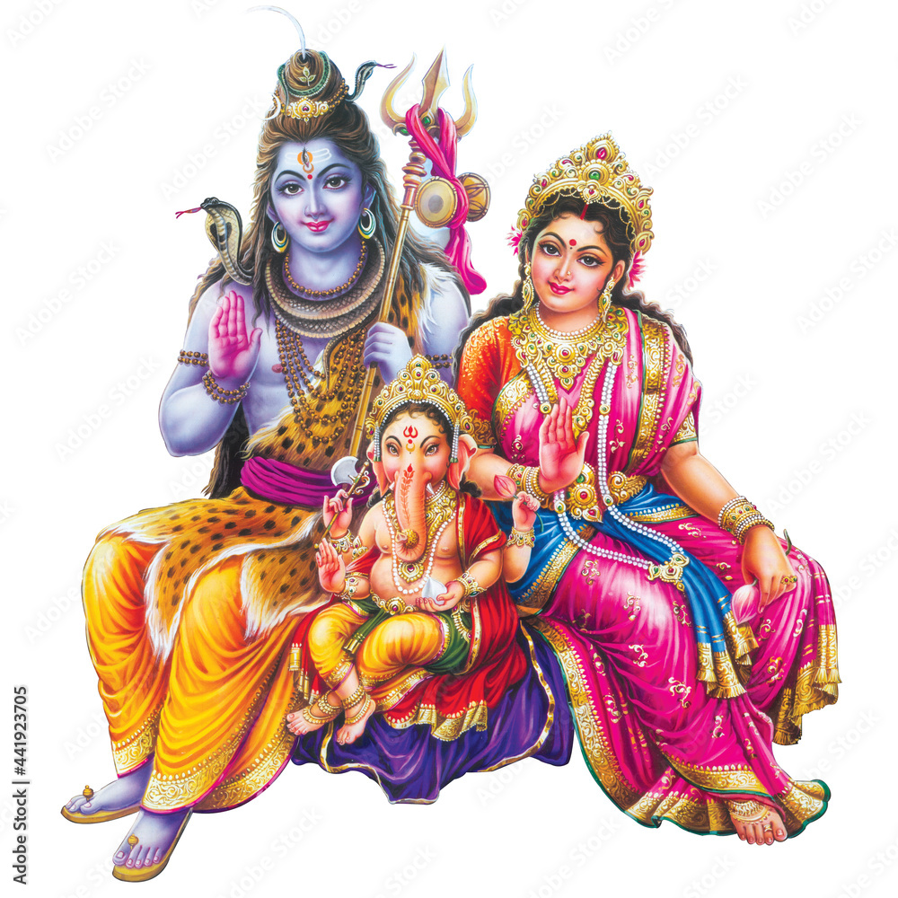 Hindu God Shiva Digital Painting Stock Illustration | Adobe Stock