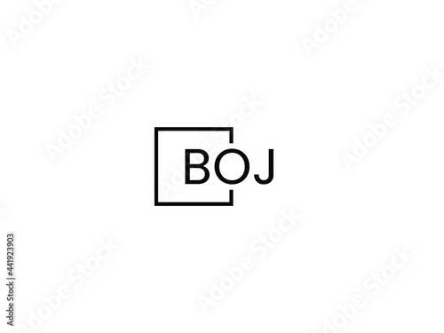 BOJ Letter Initial Logo Design Vector Illustration