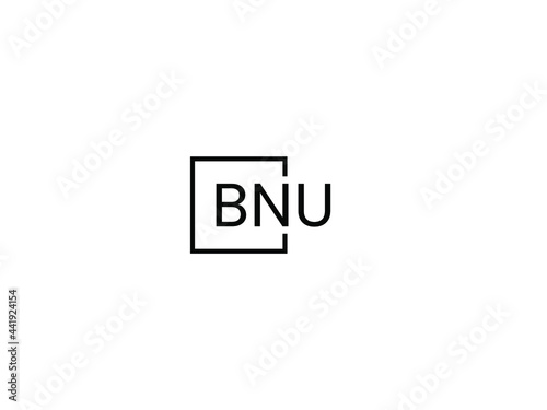 BNU Letter Initial Logo Design Vector Illustration © Rubel