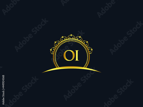 Letter OI Logo, luxury oi logo icon vector for modern Hotel, Heraldic, Jewelry, Fashion, Royalty With Gold Color Image Design