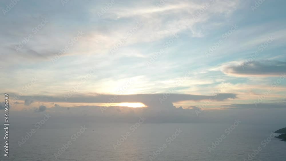 aerial view strange shaped clouds during the sunset at Karon beach Phuket. aerial view strange shaped clouds during the sunset at Karon beach Phuket.