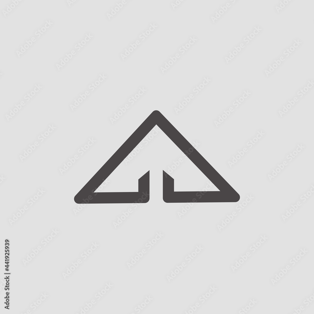 Modern Minimal Custom  logo. Design Element is simple triangle Geomatric Shape