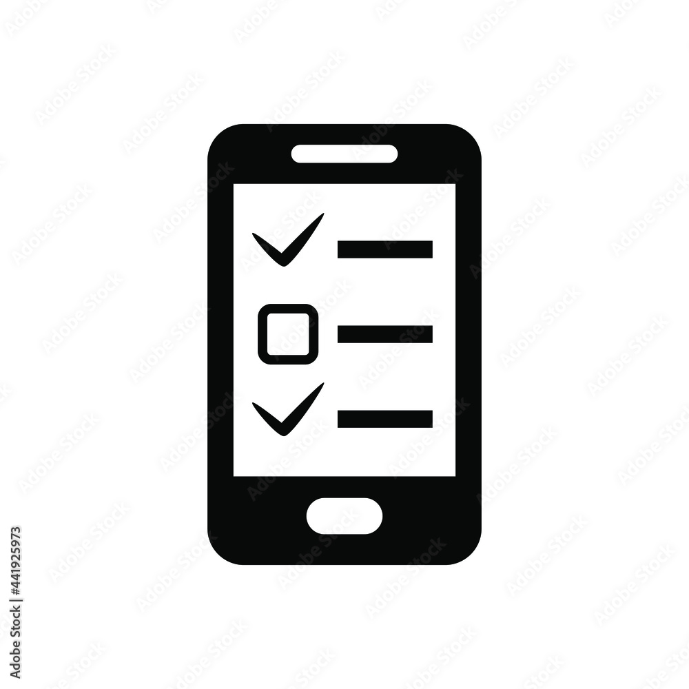 Mobile list icon vector graphic illustration Mobile list icon vector graphic illustration